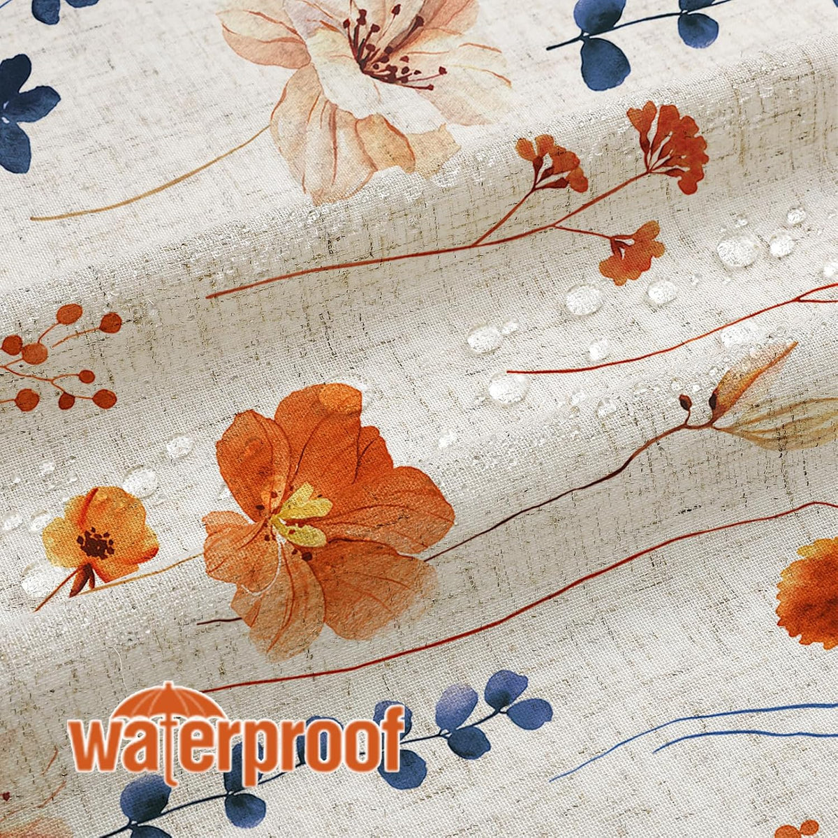 Sage Green Beige Watercolor Floral Fabric Shower Curtain 72x72