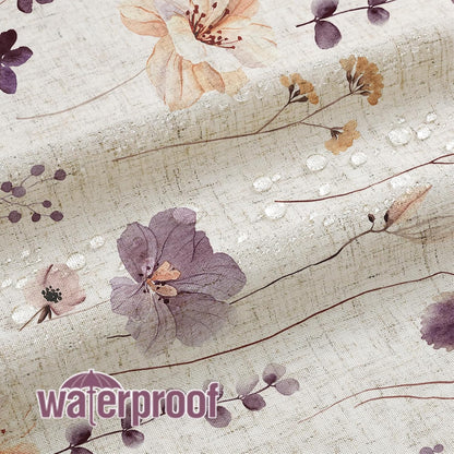 Sage Green Beige Watercolor Floral Fabric Shower Curtain 72x72