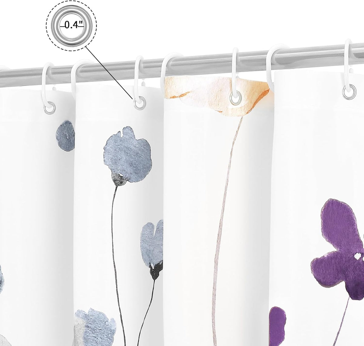 Sage Green Beige Watercolor Floral Fabric Shower Curtain 72x72