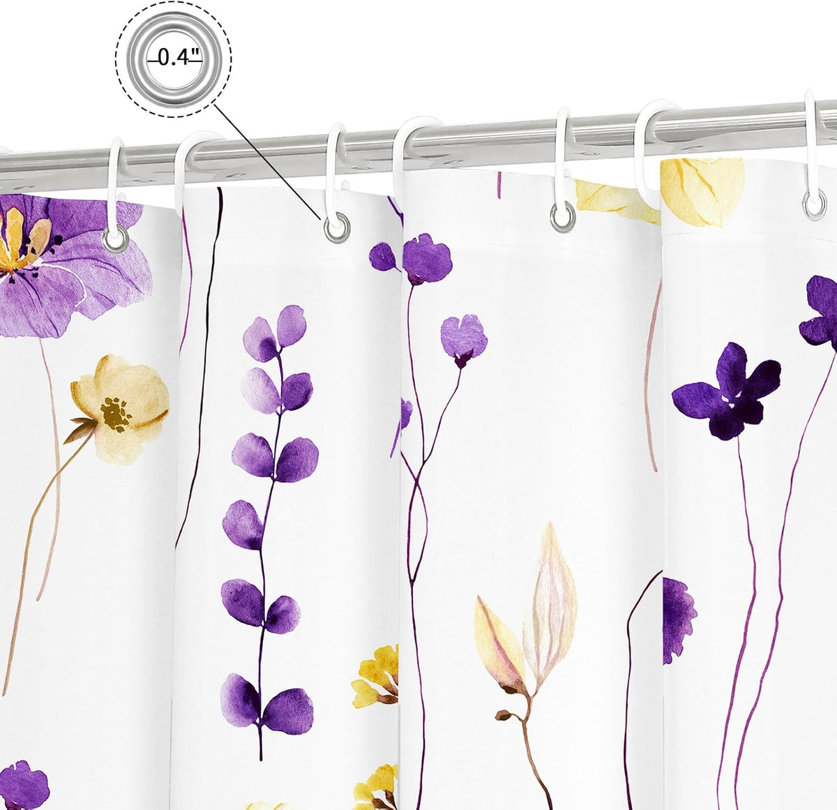 Sage Green Beige Watercolor Floral Fabric Shower Curtain 72x72