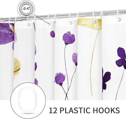 Sage Green Beige Watercolor Floral Fabric Shower Curtain 72x72
