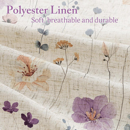 Sage Green Beige Watercolor Floral Fabric Shower Curtain 72x72