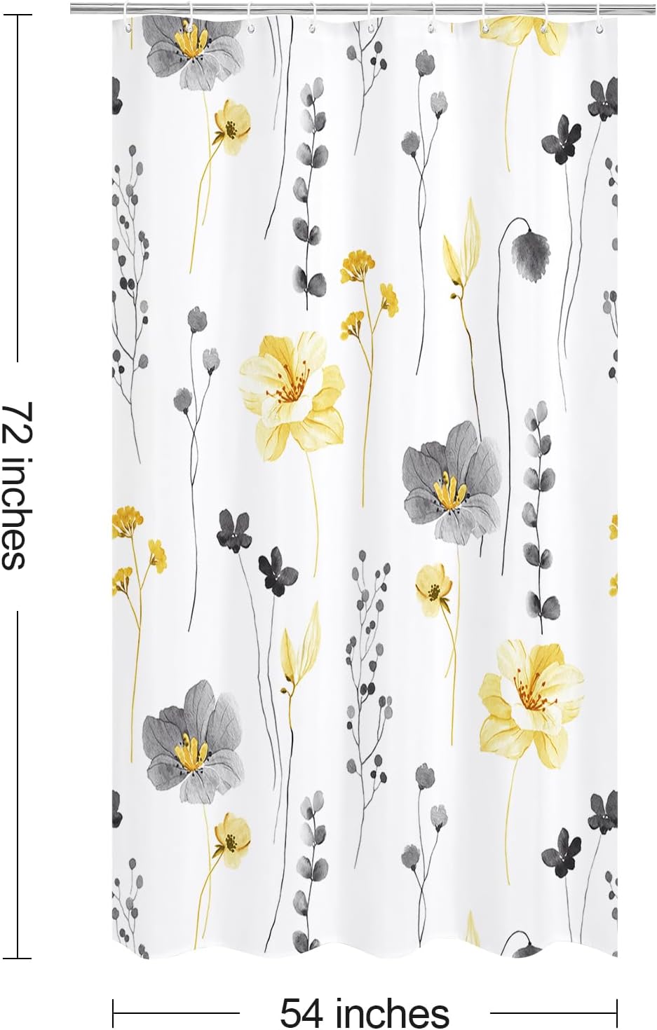 Sage Green Beige Watercolor Floral Fabric Shower Curtain 72x72