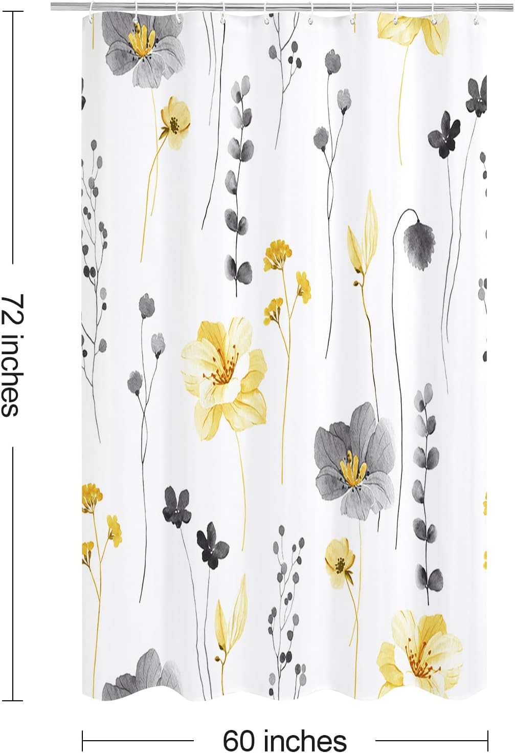 Sage Green Beige Watercolor Floral Fabric Shower Curtain 72x72