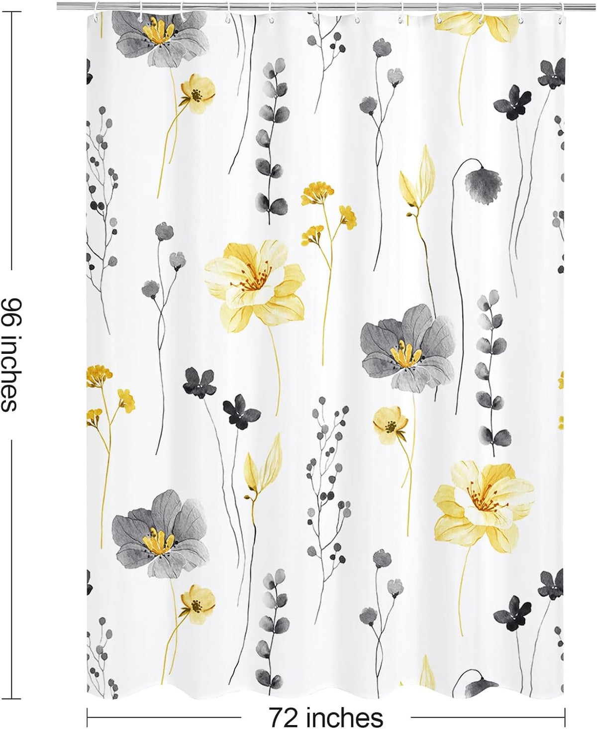 Sage Green Beige Watercolor Floral Fabric Shower Curtain 72x72