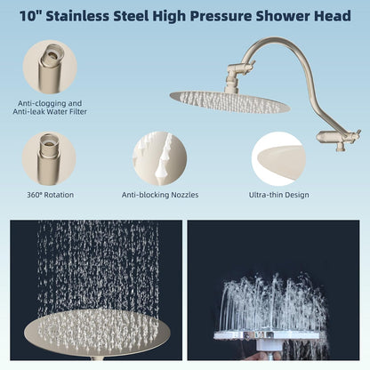 All Metal cUPC Certified Shower Head, 10'' Rainfall Shower Head
