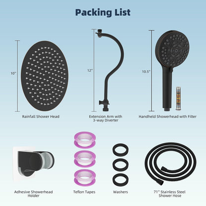 All Metal cUPC Certified Shower Head, 10'' Rainfall Shower Head
