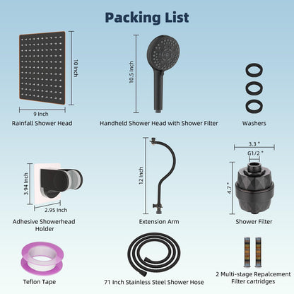 All Metal cUPC Certified Shower Head, 10'' Rainfall Shower Head