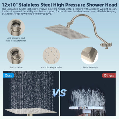 All Metal cUPC Certified Shower Head, 10'' Rainfall Shower Head