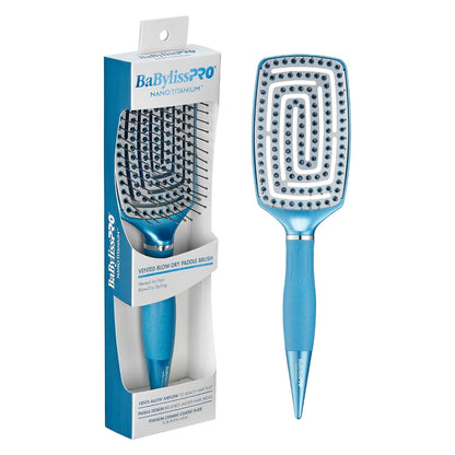 BaBylissPRO Nano Titanium Vented Blow-Dry Paddle Brush – Lightweight Blow-Dryer Styling Brush for Smooth, Frizz-Free Hair – Ideal for All Hair Types