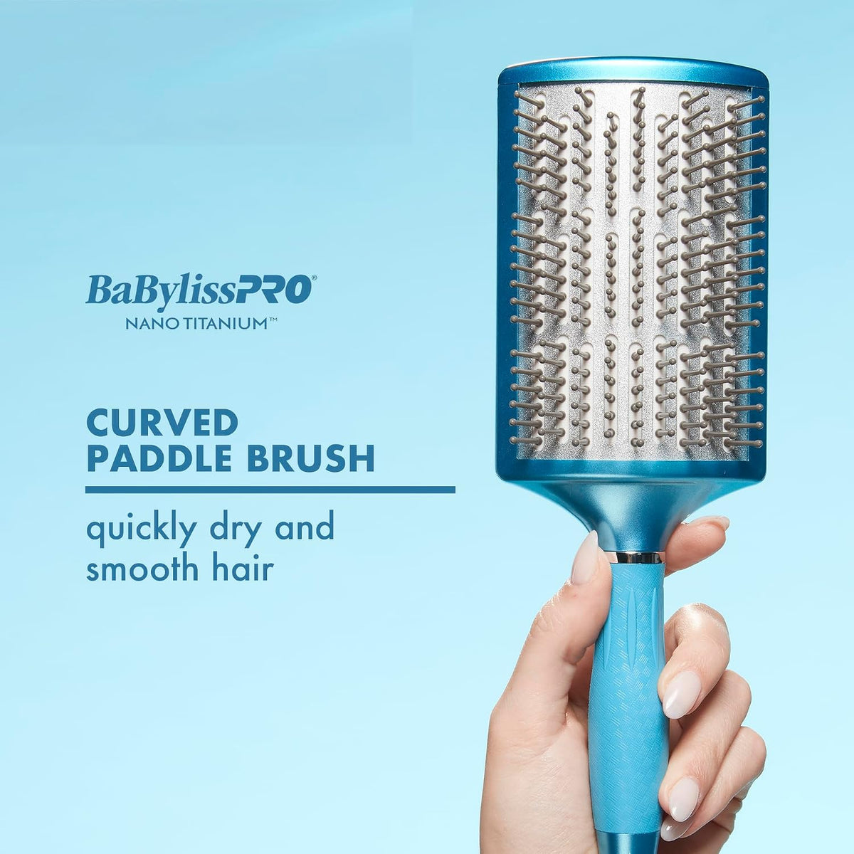BaBylissPRO Nano Titanium Vented Blow-Dry Paddle Brush – Lightweight Blow-Dryer Styling Brush for Smooth, Frizz-Free Hair – Ideal for All Hair Types
