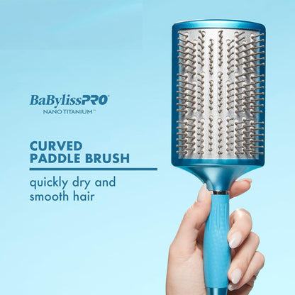 BaBylissPRO Nano Titanium Vented Blow-Dry Paddle Brush – Lightweight Blow-Dryer Styling Brush for Smooth, Frizz-Free Hair – Ideal for All Hair Types