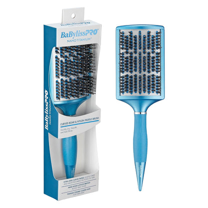 BaBylissPRO Nano Titanium Vented Blow-Dry Paddle Brush – Lightweight Blow-Dryer Styling Brush for Smooth, Frizz-Free Hair – Ideal for All Hair Types