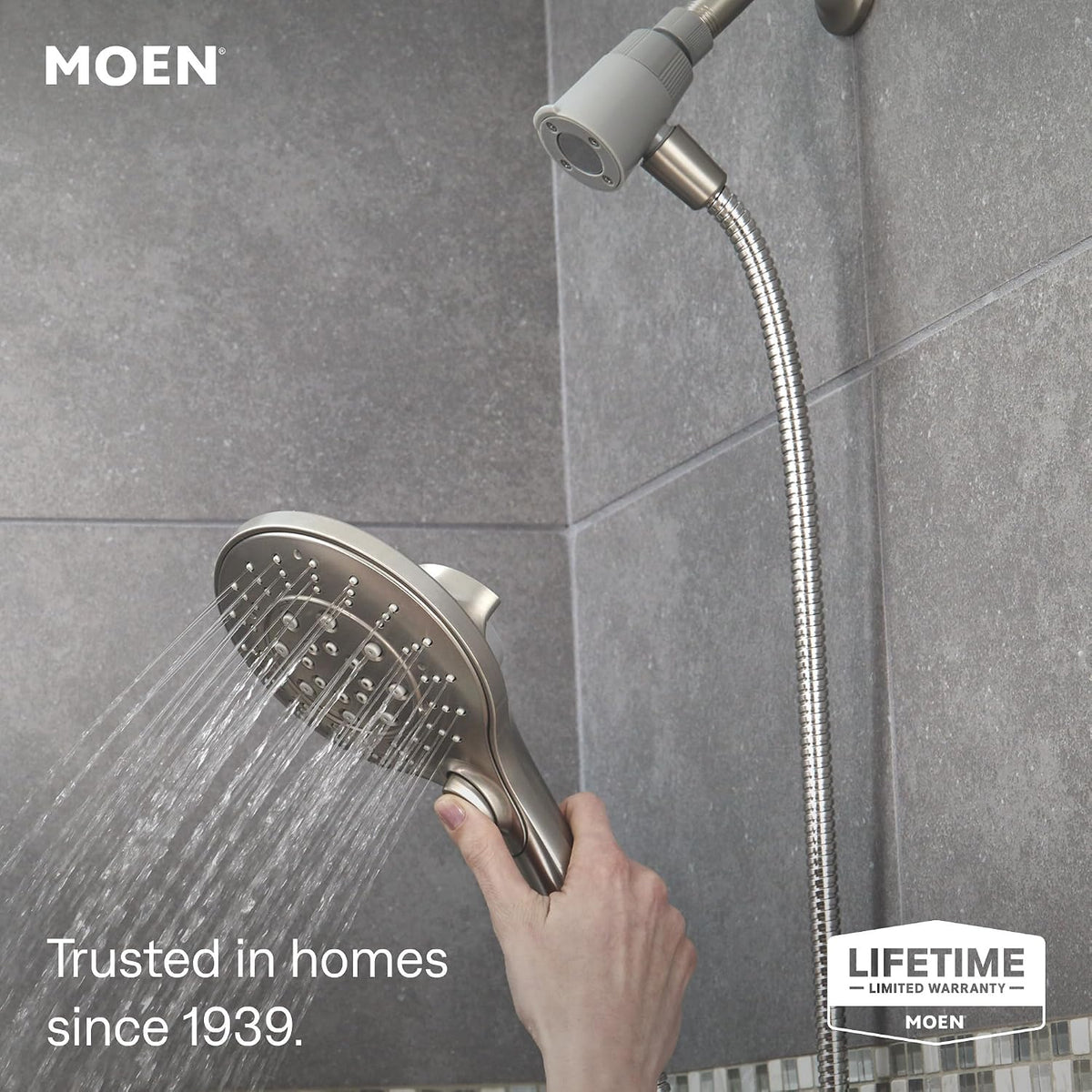Engage Spot Resist Brushed Nickel Handheld Showerhead