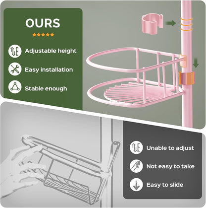 Corner Shower Caddy Tension Pole 4 Tier Rustproof Shampoo Organizer