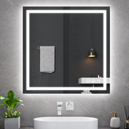 48x36 LED Bathroom Mirror with Light, Anti-Fog, 3 Colors - Colors B