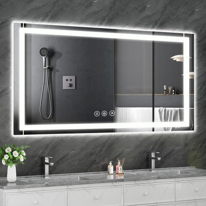 48x36 LED Bathroom Mirror with Light, Anti-Fog, 3 Colors - Colors B