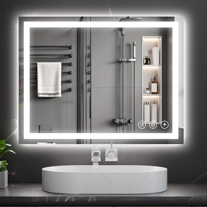 48x36 LED Bathroom Mirror with Light, Anti-Fog, 3 Colors - Colors B