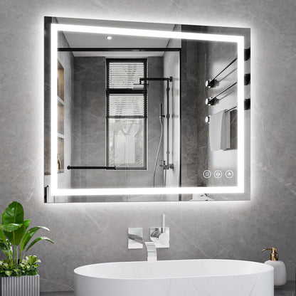 48x36 LED Bathroom Mirror with Light, Anti-Fog, 3 Colors - Colors B