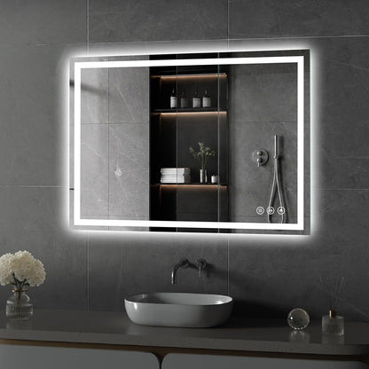 48x36 LED Bathroom Mirror with Light, Anti-Fog, 3 Colors - Colors B