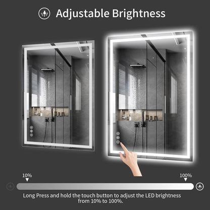 48x36 LED Bathroom Mirror with Light, Anti-Fog, 3 Colors - Colors B