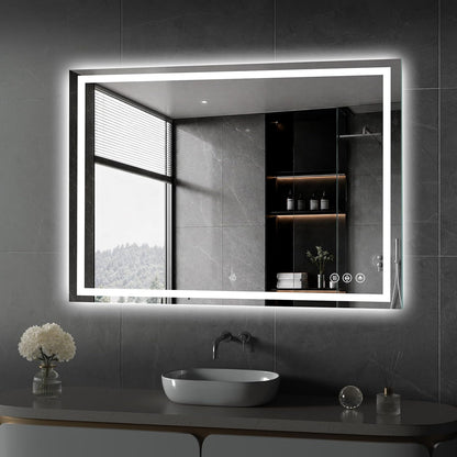 48x36 LED Bathroom Mirror with Light, Anti-Fog, 3 Colors - Colors B
