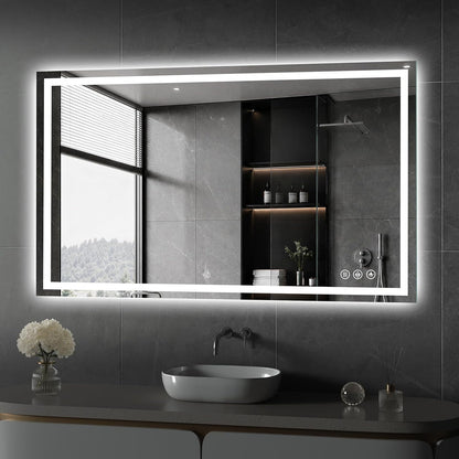 48x36 LED Bathroom Mirror with Light, Anti-Fog, 3 Colors - Colors B