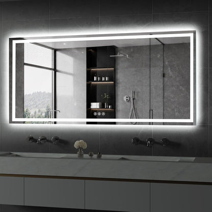 48x36 LED Bathroom Mirror with Light, Anti-Fog, 3 Colors - Colors B