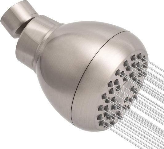 High Pressure Shower Head 3 Inches Anti-clog Anti-leak Fixed Showerhead Chrome with Adjustable Swivel Brass Ball Joint for Relaxing and Comfortable Shower Experience | 360 Rotatable Design, Self Cleaning Silicone Nozzles, Adjustable Swivel Brass Ball