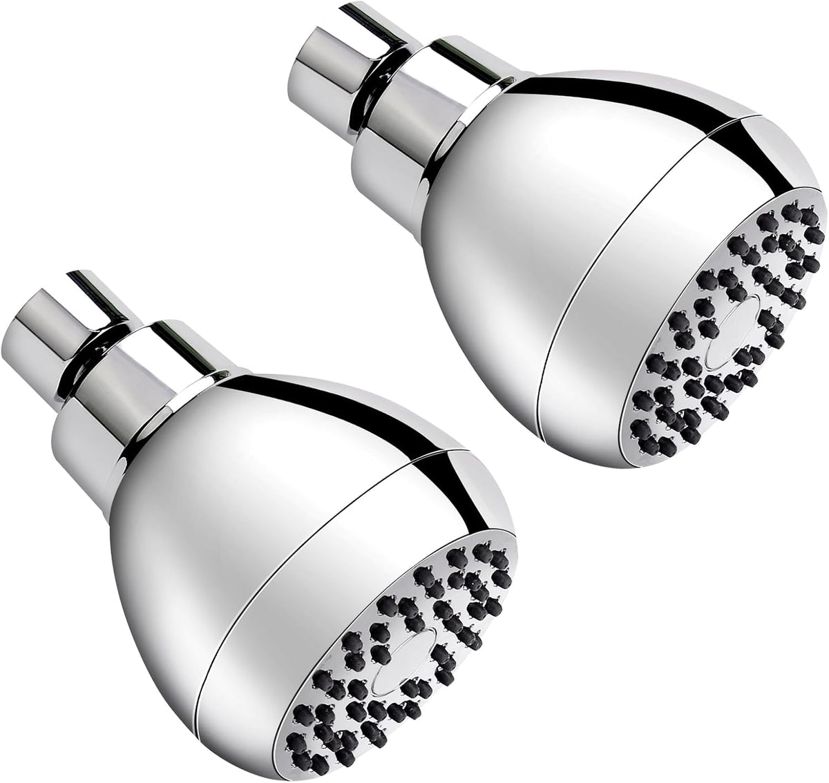 High Pressure Shower Head 3 Inches Anti-clog Anti-leak Fixed Showerhead Chrome with Adjustable Swivel Brass Ball Joint for Relaxing and Comfortable Shower Experience | 360 Rotatable Design, Self Cleaning Silicone Nozzles, Adjustable Swivel Brass Ball