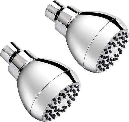 High Pressure Shower Head 3 Inches Anti-clog Anti-leak Fixed Showerhead Chrome with Adjustable Swivel Brass Ball Joint for Relaxing and Comfortable Shower Experience | 360 Rotatable Design, Self Cleaning Silicone Nozzles, Adjustable Swivel Brass Ball