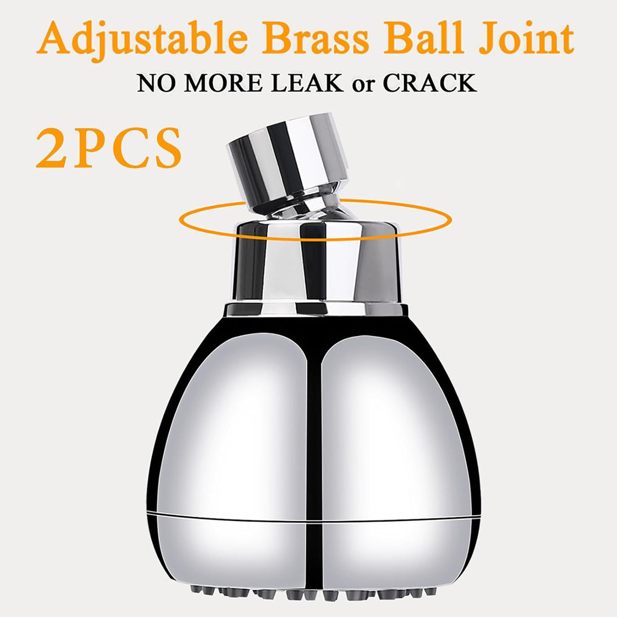 High Pressure Shower Head 3 Inches Anti-clog Anti-leak Fixed Showerhead Chrome with Adjustable Swivel Brass Ball Joint for Relaxing and Comfortable Shower Experience | 360 Rotatable Design, Self Cleaning Silicone Nozzles, Adjustable Swivel Brass Ball