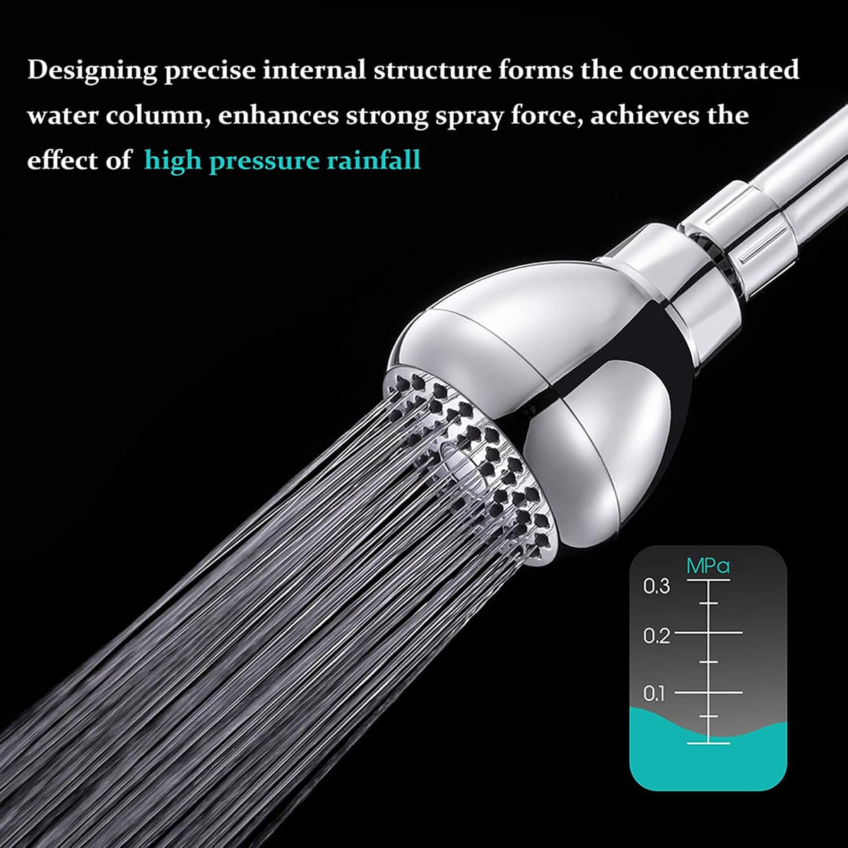 High Pressure Shower Head 3 Inches Anti-clog Anti-leak Fixed Showerhead Chrome with Adjustable Swivel Brass Ball Joint for Relaxing and Comfortable Shower Experience | 360 Rotatable Design, Self Cleaning Silicone Nozzles, Adjustable Swivel Brass Ball