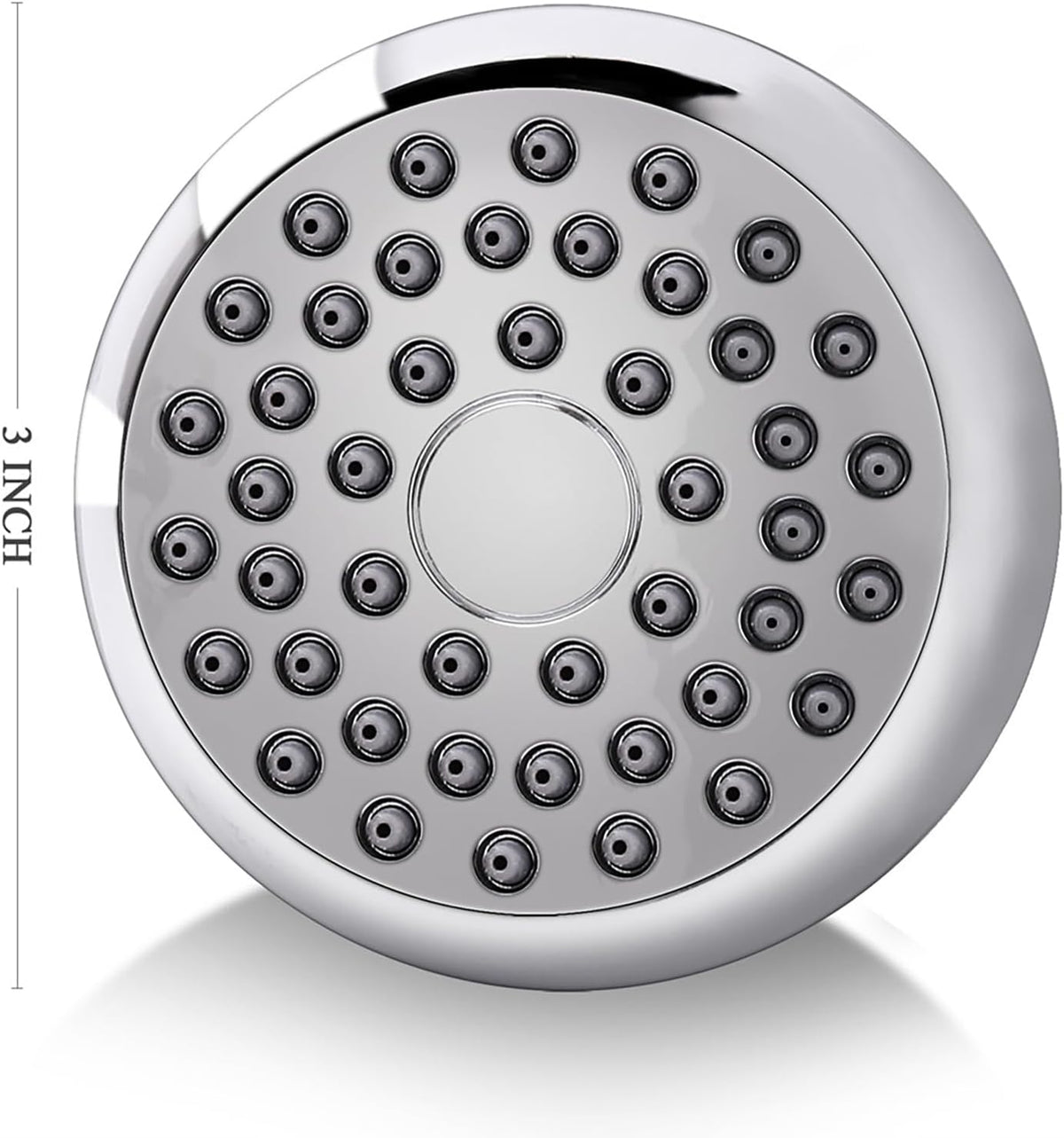 High Pressure Shower Head 3 Inches Anti-clog Anti-leak Fixed Showerhead Chrome with Adjustable Swivel Brass Ball Joint for Relaxing and Comfortable Shower Experience | 360 Rotatable Design, Self Cleaning Silicone Nozzles, Adjustable Swivel Brass Ball