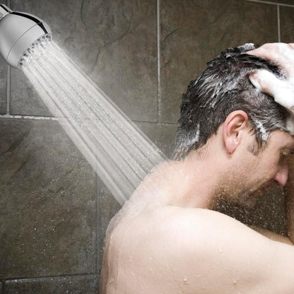 High Pressure Shower Head 3 Inches Anti-clog Anti-leak Fixed Showerhead Chrome with Adjustable Swivel Brass Ball Joint for Relaxing and Comfortable Shower Experience | 360 Rotatable Design, Self Cleaning Silicone Nozzles, Adjustable Swivel Brass Ball
