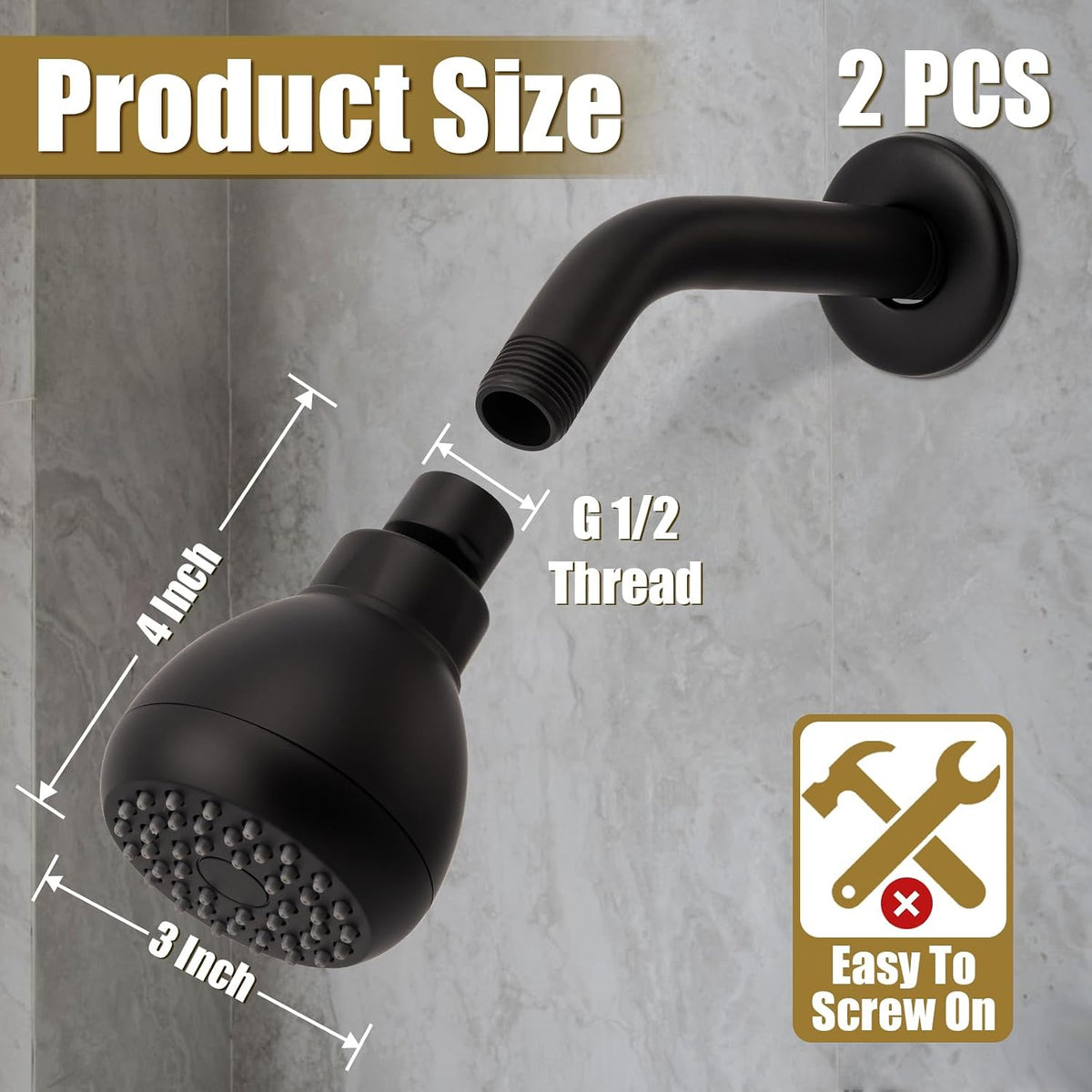 High Pressure Shower Head 3 Inches Anti-clog Anti-leak Fixed Showerhead Chrome with Adjustable Swivel Brass Ball Joint for Relaxing and Comfortable Shower Experience | 360 Rotatable Design, Self Cleaning Silicone Nozzles, Adjustable Swivel Brass Ball