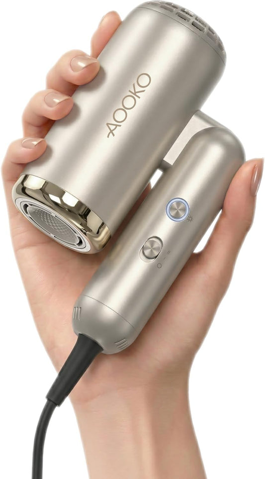 Dual Voltage Travel Hair Dryer, Mini Blow Dryer 110,000 RPM High Speed, 100-240V Portable Dryer with Concentrator, Low Noise, Lightweight