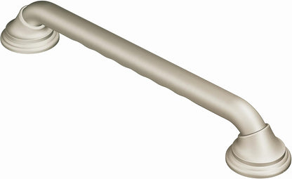 Brushed Nickel Bathroom Safety 12-Inch Designer Bathroom Grab Bar with Curled Grip, Shower Handles for Elderly, R8712D3GBN