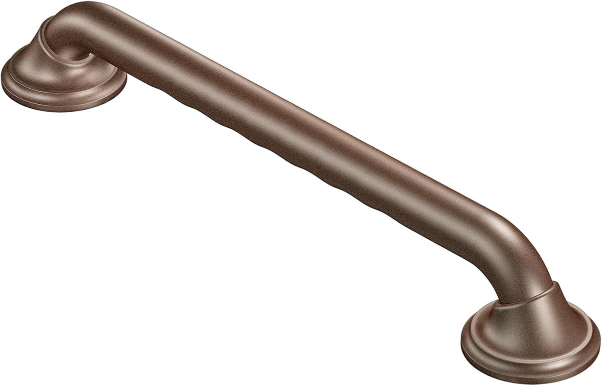 Brushed Nickel Bathroom Safety 12-Inch Designer Bathroom Grab Bar with Curled Grip, Shower Handles for Elderly, R8712D3GBN