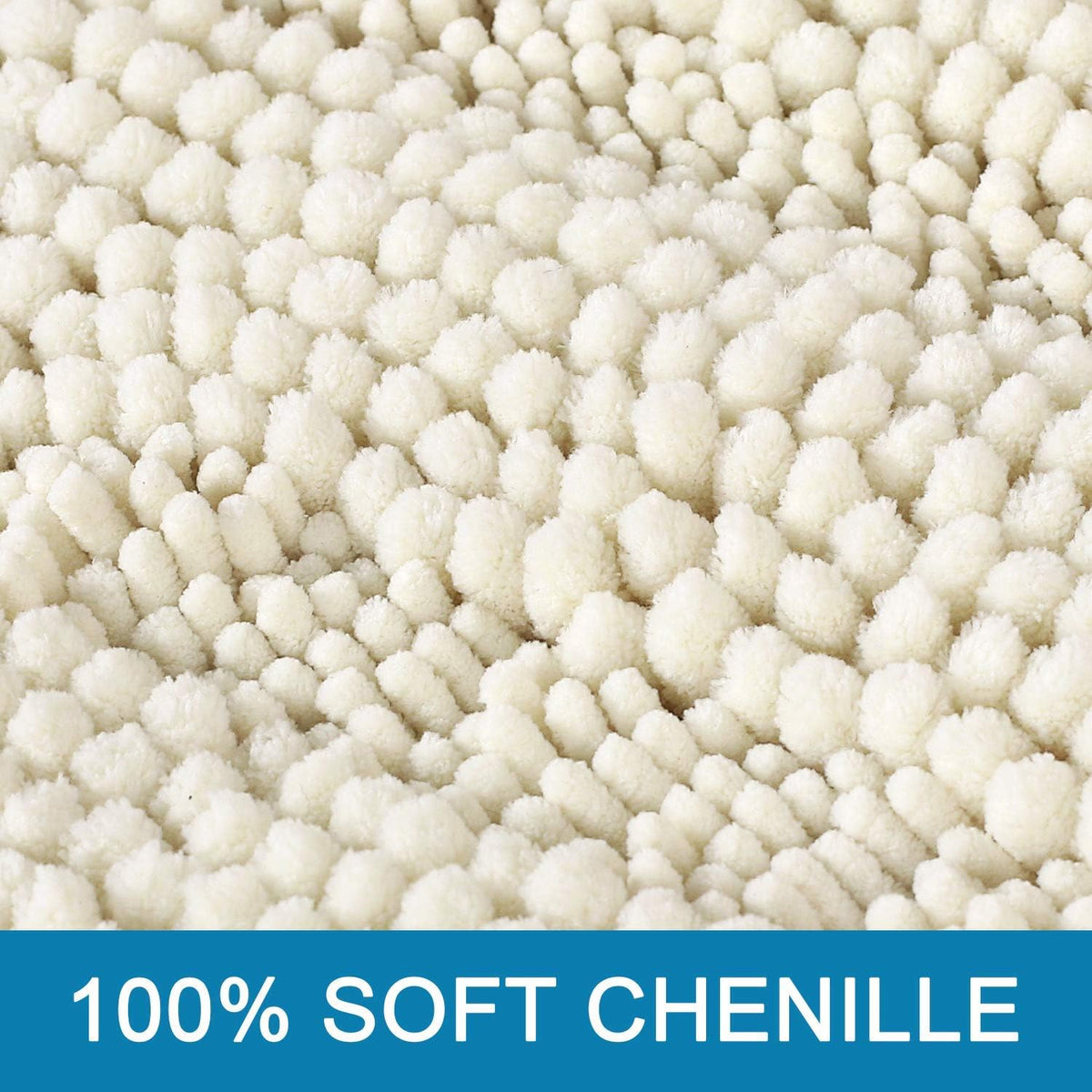 Sage Bathroom Rugs, Bath Mat Set of 2 Extra Thick Chenille Striped Pattern Shaggy Bath Rugs for Bath Room, Non Skid Bath Mats for Bathroom Floor (32 x 20 Plus 24 x 17 - Inches) - Colors B