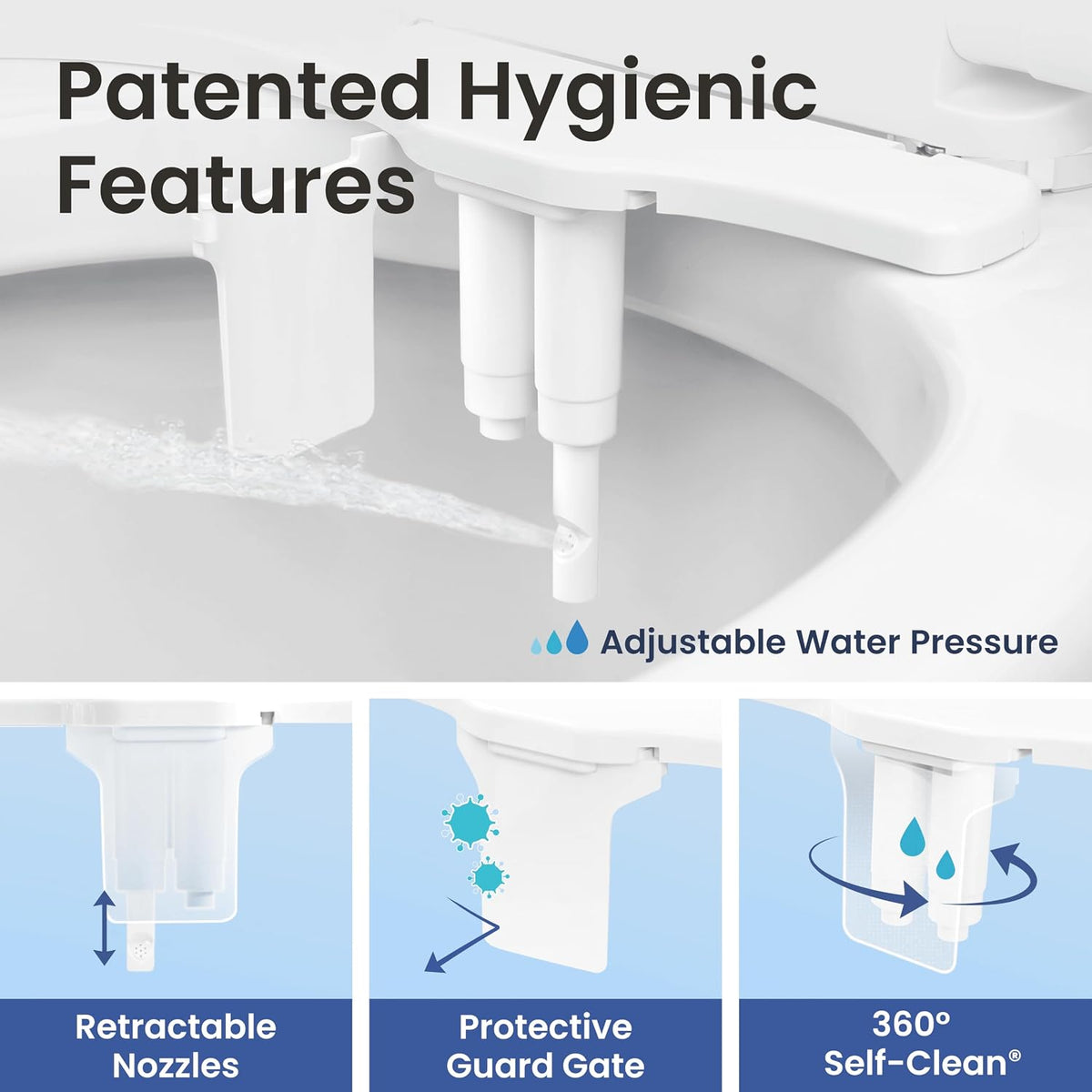 NEO 320 PLUS - Warm Water Bidet Attachment for Toilet, White