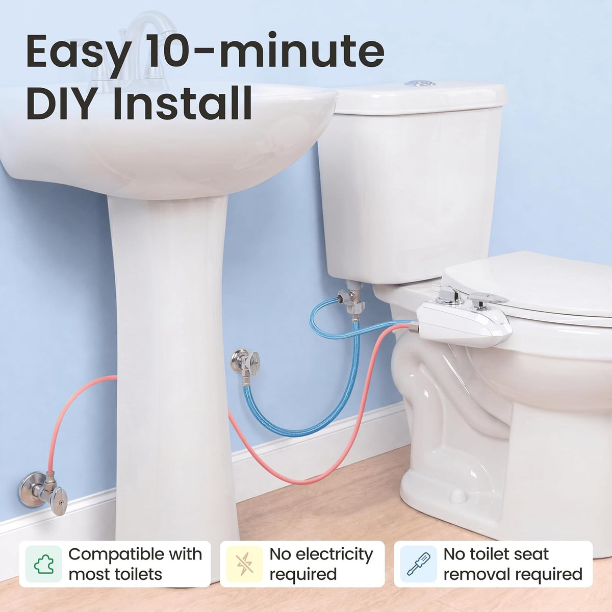 NEO 320 PLUS - Warm Water Bidet Attachment for Toilet, White