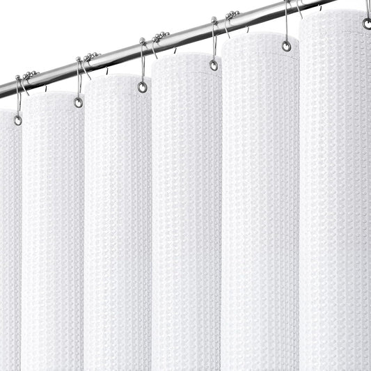 Waffle Shower Curtain 256 GSM Heavy Duty Fabric 72"x72" White - Colors B