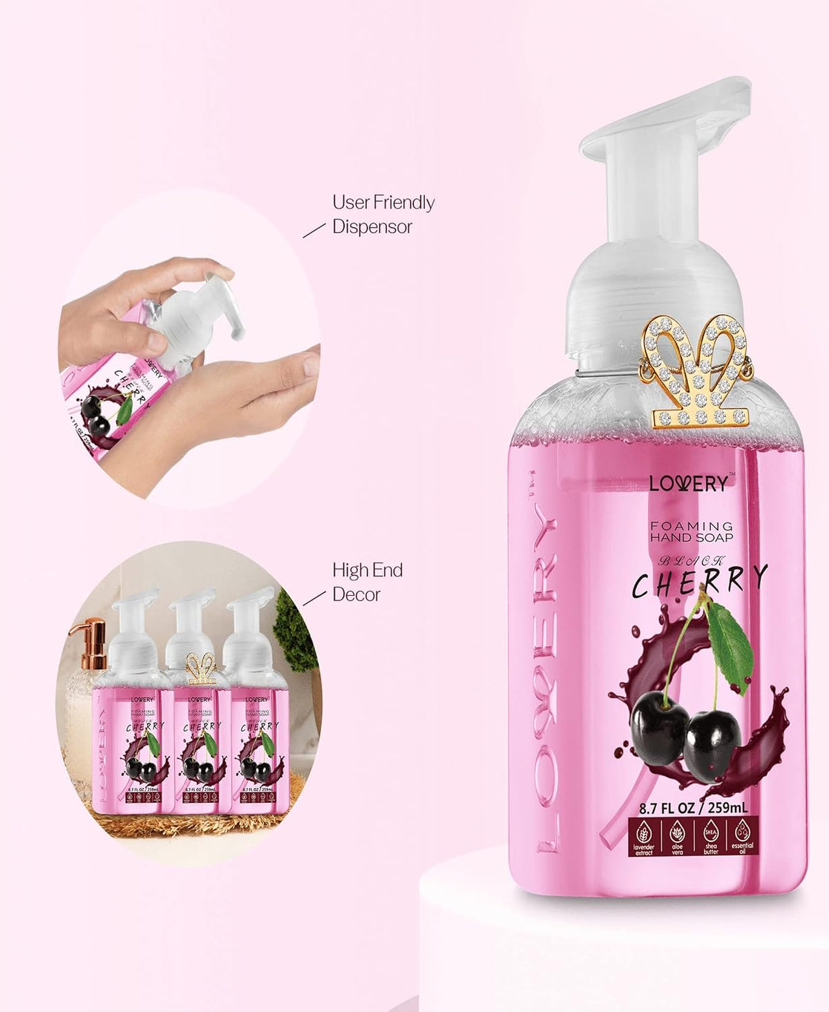 Foaming Hand Soap Pump - 5-PK - Moisturizing Hand Soap Foam with Aloe Vera & Essential Oils - Alcohol-Free Hand Wash in Citrus Blend, Lemon, Orange, Lime, Grapefruit Fragrances for Kitchen & Bathroom