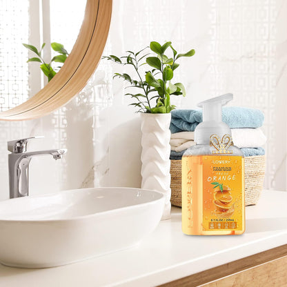 Foaming Hand Soap Pump - 5-PK - Moisturizing Hand Soap Foam with Aloe Vera & Essential Oils - Alcohol-Free Hand Wash in Citrus Blend, Lemon, Orange, Lime, Grapefruit Fragrances for Kitchen & Bathroom