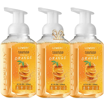 Foaming Hand Soap Pump - 5-PK - Moisturizing Hand Soap Foam with Aloe Vera & Essential Oils - Alcohol-Free Hand Wash in Citrus Blend, Lemon, Orange, Lime, Grapefruit Fragrances for Kitchen & Bathroom