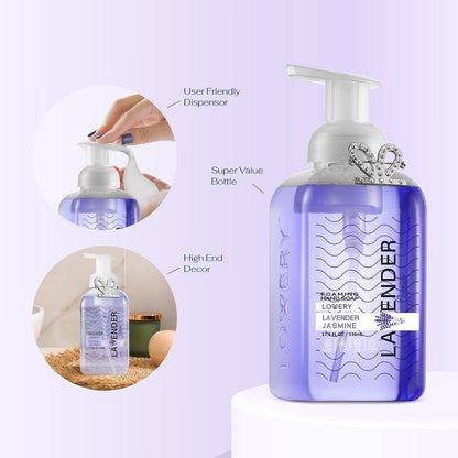 Foaming Hand Soap Pump - 5-PK - Moisturizing Hand Soap Foam with Aloe Vera & Essential Oils - Alcohol-Free Hand Wash in Citrus Blend, Lemon, Orange, Lime, Grapefruit Fragrances for Kitchen & Bathroom