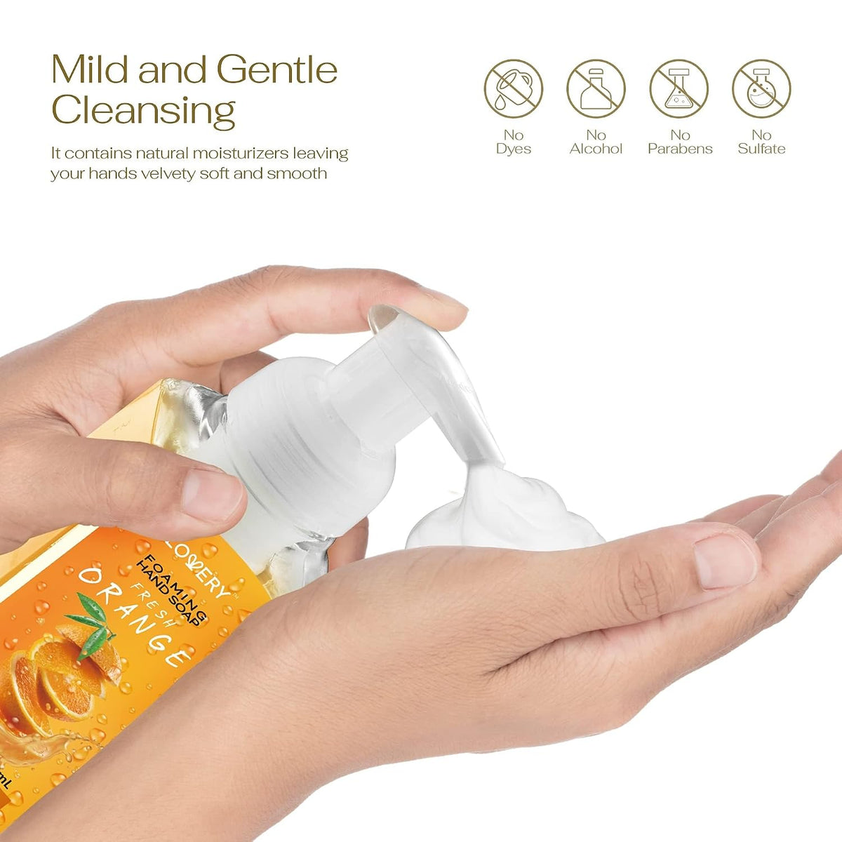 Foaming Hand Soap Pump - 5-PK - Moisturizing Hand Soap Foam with Aloe Vera & Essential Oils - Alcohol-Free Hand Wash in Citrus Blend, Lemon, Orange, Lime, Grapefruit Fragrances for Kitchen & Bathroom