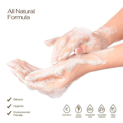 Foaming Hand Soap Pump - 5-PK - Moisturizing Hand Soap Foam with Aloe Vera & Essential Oils - Alcohol-Free Hand Wash in Citrus Blend, Lemon, Orange, Lime, Grapefruit Fragrances for Kitchen & Bathroom