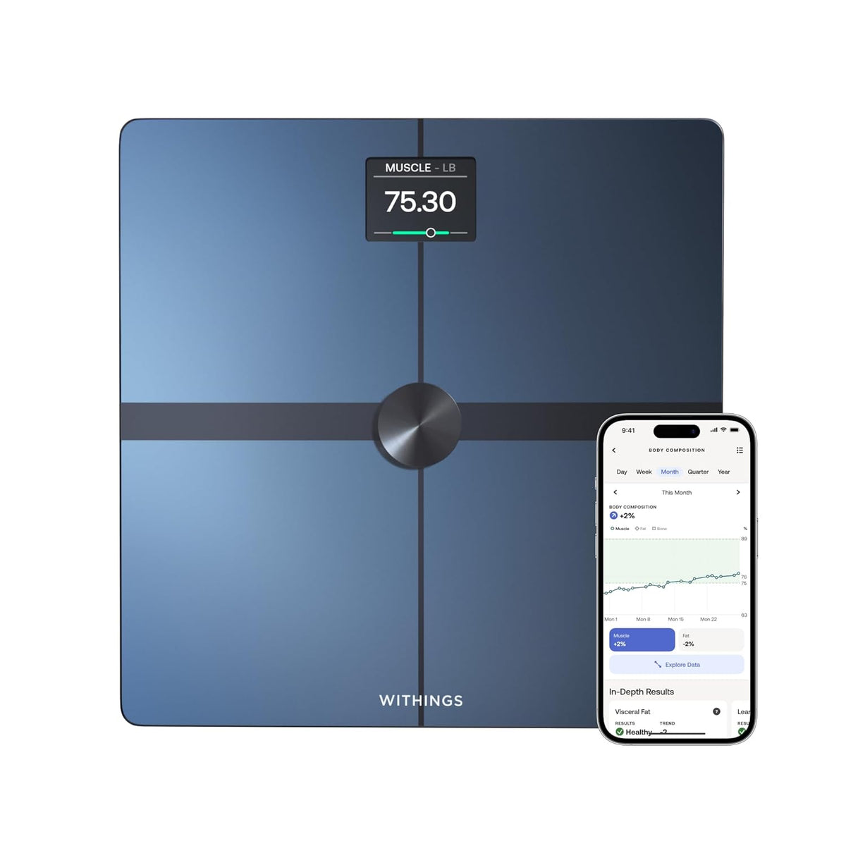 Body Smart - Accurate Scale for Body Weight and Fat Percentage, Body Composition Wi-Fi and Bluetooth Weight Scale, Baby Weight Scale, Smart Scale Apple Health Compatible, Bathroom Scale